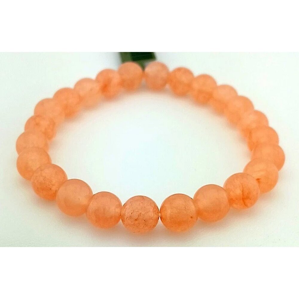 Genuine Orange Jade Stretch Bracelet